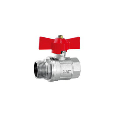 Válvula de esferas de latão para assento de PTFE virgem com temperatura de funcionamento de -20 °C a 180 °C e fio ISO-228-1 2000