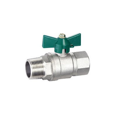 Válvula de esfera de latão masculina roscada Válvula de esfera de latão forjada com assento virgem Ptfe e caule à prova de sopro