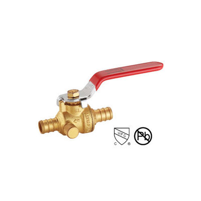 Válvula de esfera Pex X Pex com drenagem plana ou revestida de bronze WOG para porta de ligação de tubos1/2??-1?? ((600WOG,150WSP)