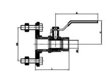 STD Port Flange Brass 1/ 2 Inch Solder Ball Valve Flange End Steel Chrome Plating 3/4 "