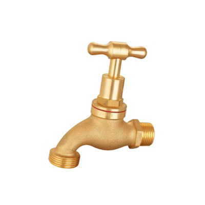 ANSI Macho Tubos de rosca Bib Brass Bibcock válvula com núcleo de bola e manobra de corpo de latão