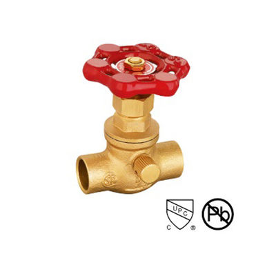 1/2′′ -3/4′′ extremidades de solda Conectar válvulas de parada de latão com válvula de parada de drenagem de latão