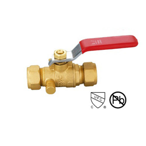 COM X COM Com válvula de esferas de drenagem de latão com drenagem Forjado Dois peças corpo WOG Com filtro de compressão