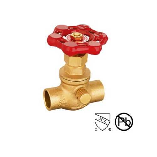 1/2′′ -3/4′′ extremidades de solda Conectar válvulas de parada de latão com válvula de parada de drenagem de latão