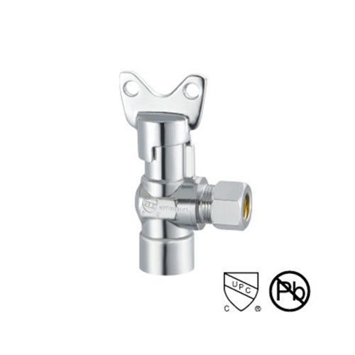 Válvula de ângulo de cobre de latão soldado 1 2 X 3 8 taxa de fluxo livre de chumbo 1,5 GPM